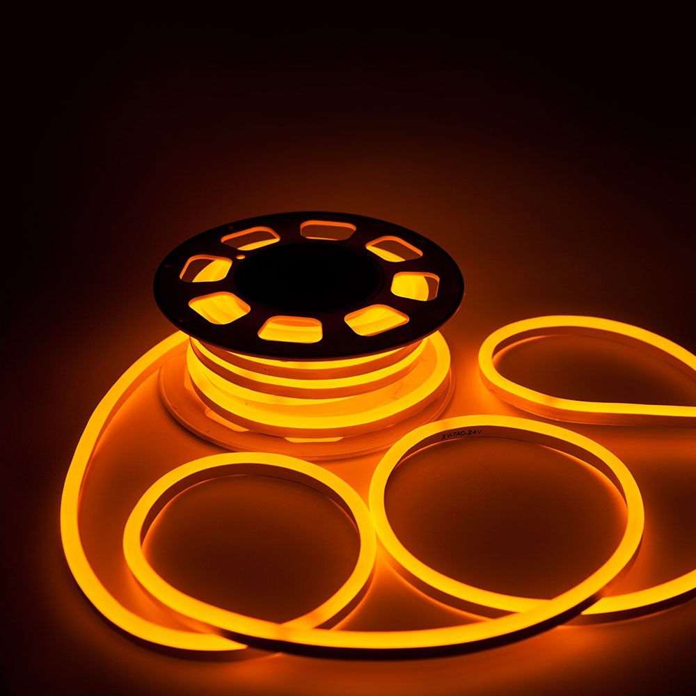 NEON FLEX / Barwa: Żółty / Zasilanie: 24V / Rolka:10m