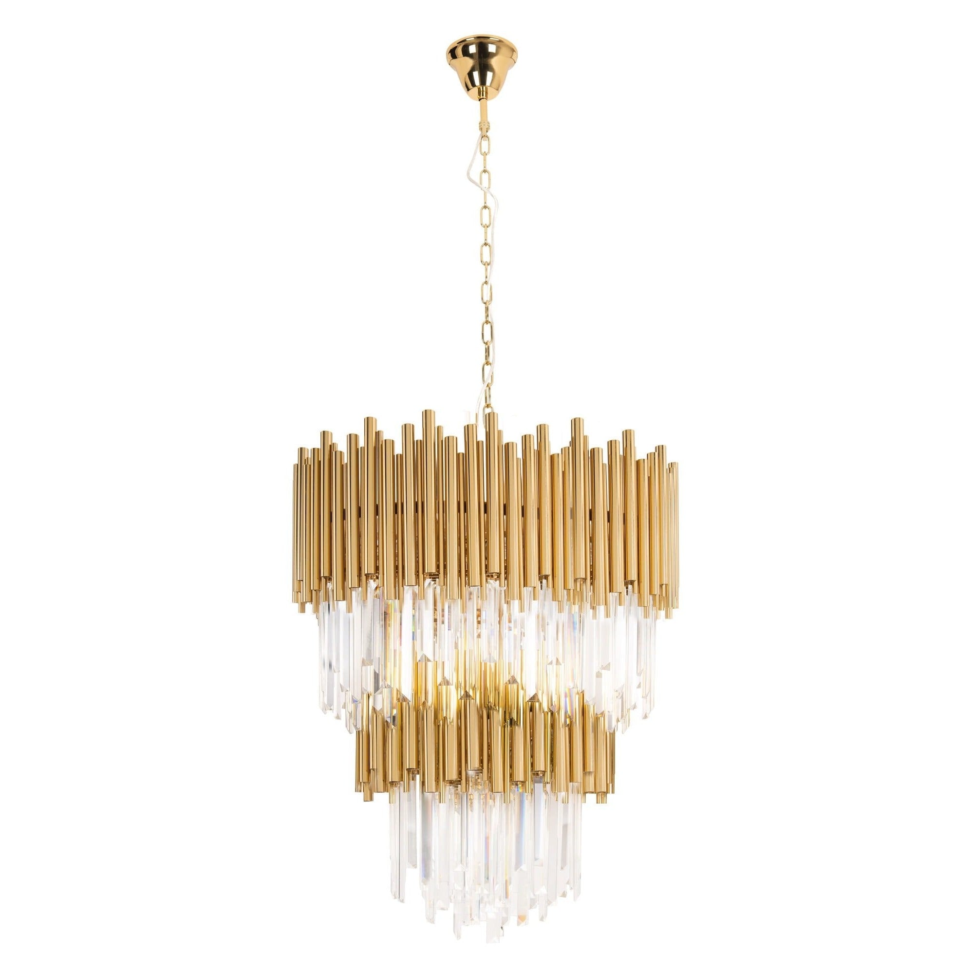 Maxlight Lampa wisząca Vogue - Metal + szkło - Złoty P0283