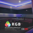 Zestaw Taśma LED z zasilaczem i sterownikiem / Barwa: RGB / IP20 / Rolka:5m