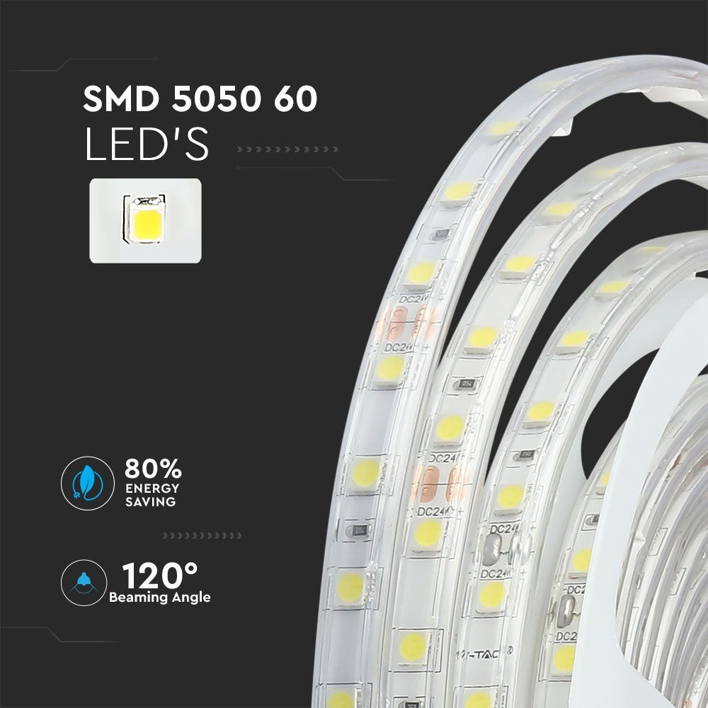 Taśma LED / Barwa:4000K / IP65/ Zasilanie: 24V / Rolka:5m