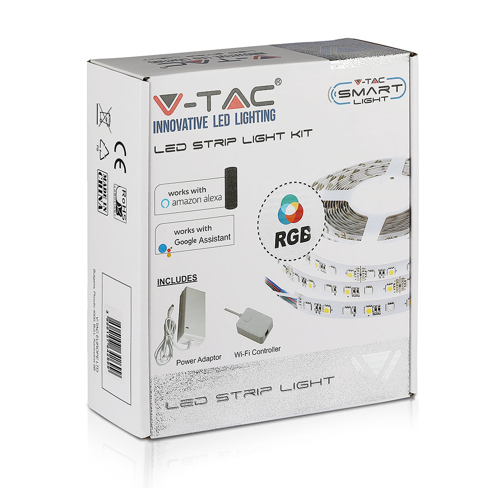 10W Zestaw Taśma LED z zasilaczem / Kompatybilny z Amazon Alexa i Google Home / Barwa: RGB / IP20 (BS Wtyczka)