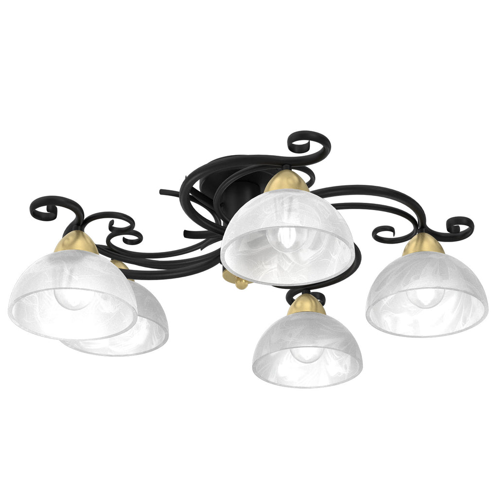plafon Aurora black/brass 5xE27