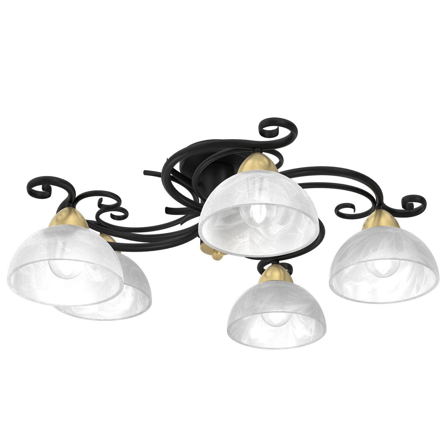 plafon Aurora black/brass 5xE27