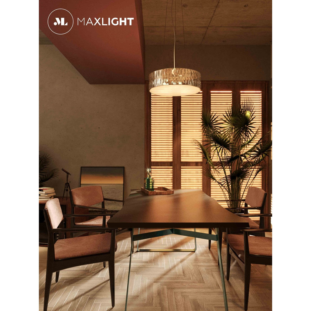 Maxlight Lampa wisząca Diamante 38cm - Metal + szkło - Chrom P0236