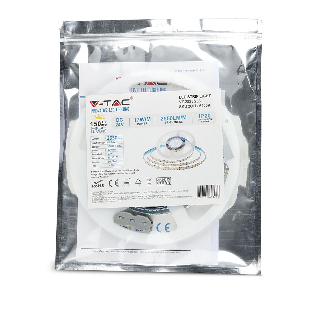 238 Taśma LED / Barwa:3000K / IP20 / Zasilanie: 24V / Rolka:5m