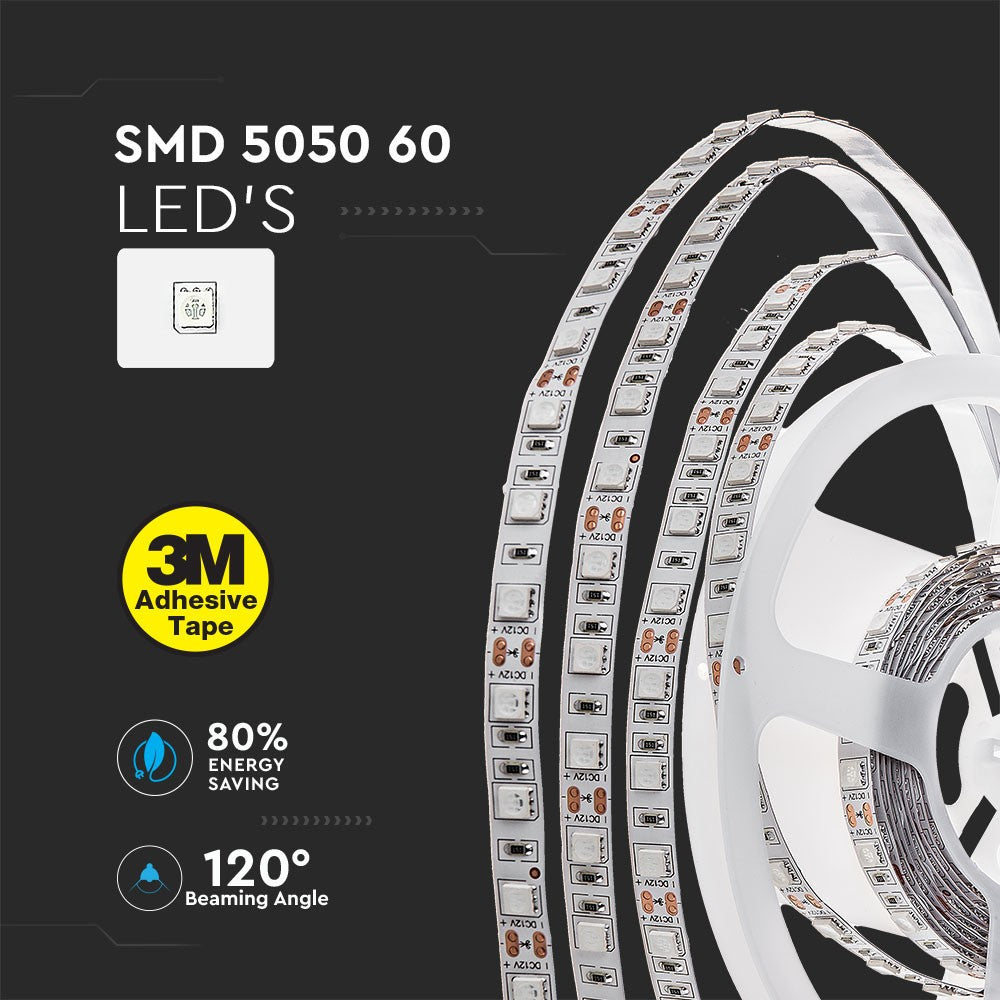 60 Taśma LED / Barwa:3000K / IP20 / Zasilanie:12V / Rolka:5m