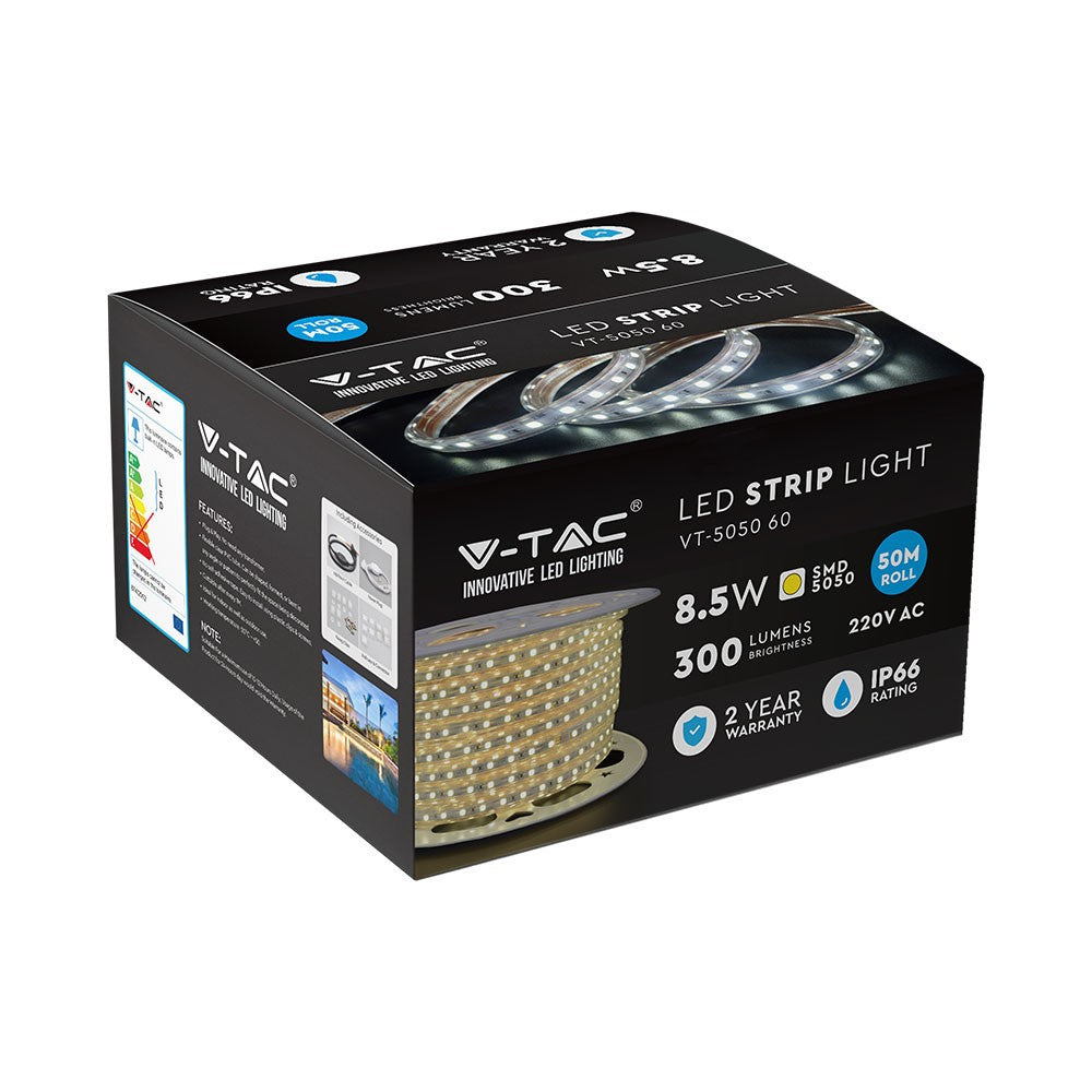 Taśma LED / Barwa:3000K / IP66 / Zasilanie: 220V / Rolaka:50m