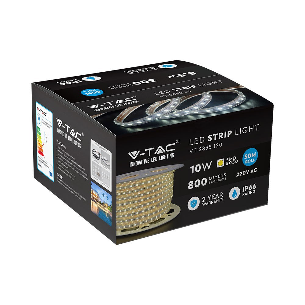 Taśma LED / Barwa:6500K / IP66 / Zasilanie: 220V / Rolaka:50m