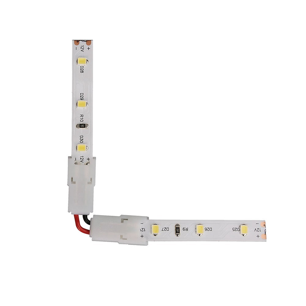 Złączka do taśm LED 8mm / kątowa z krótkim przewodem / IP20