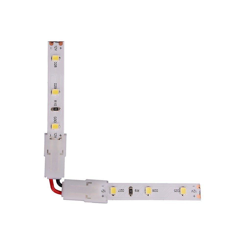 Złączka do taśm LED 10mm / kątowa z krótkim przewodem / IP20
