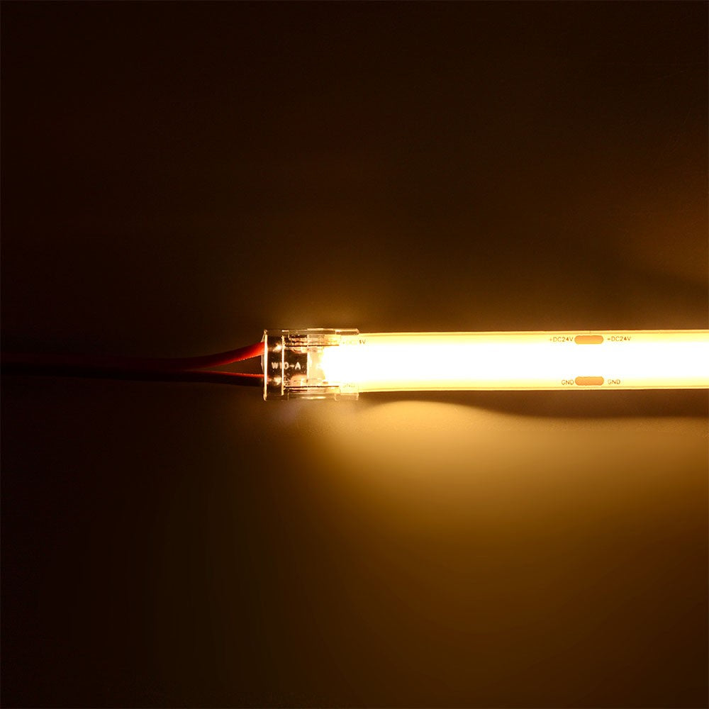 Złączka do taśm LED COB 8mm / zasilająca z przewodem / IP2