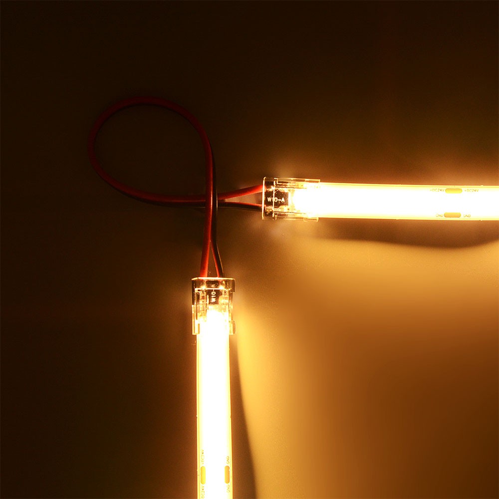 Złączka do taśm LED COB 1mm / kątowa z przewodem / IP20