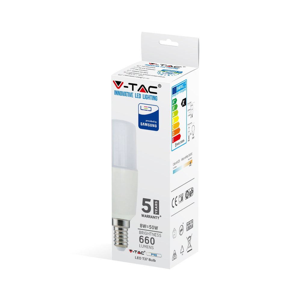 8W T37 Żarówka LED / Chip SAMSUNG / BARWA:3000K / Trzonek:E14