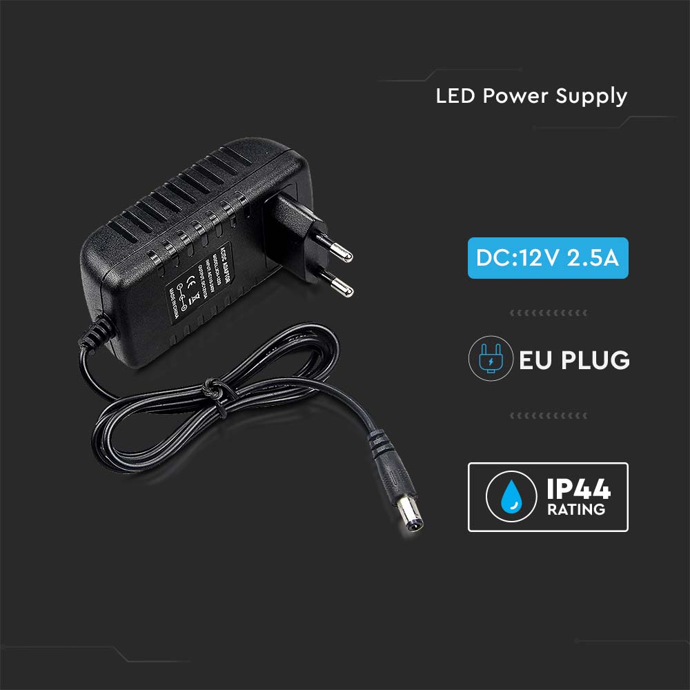 30W Zasilacz LED / Zasilanie:12V 2.5A / IP44