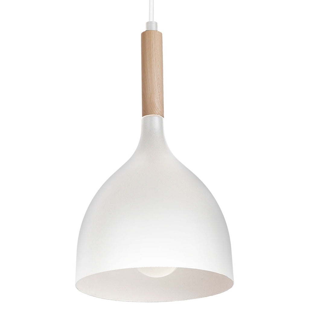 żyrandol Noak white/natural wood 1xE27