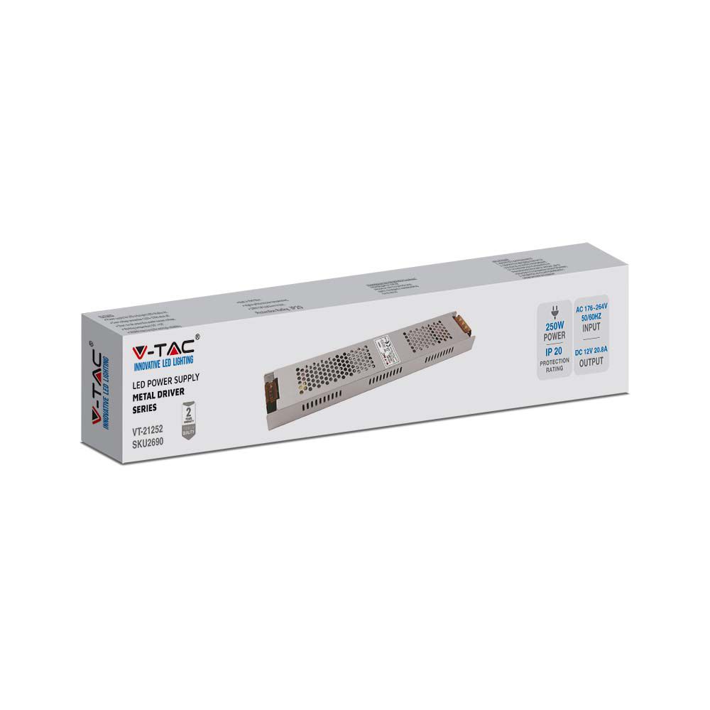 250W Zasilacz LED / Zasilanie:12V 20.8A / IP20