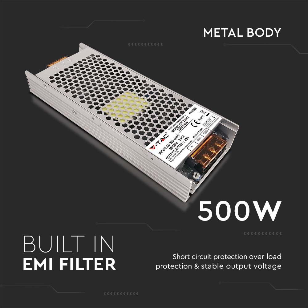 500W Zasilacz LED / Zasilanie:12V 42A / IP20