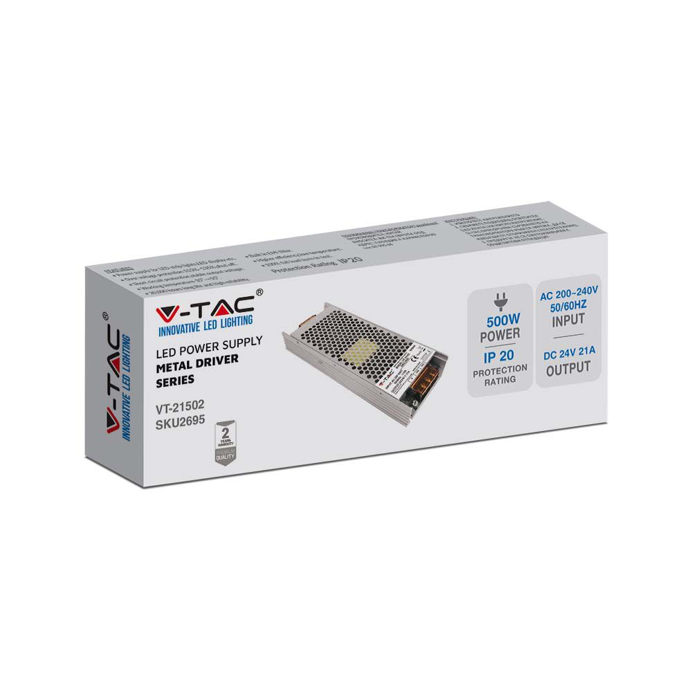 500W Zasilacz LED / Zasilanie:24V 21A / IP20