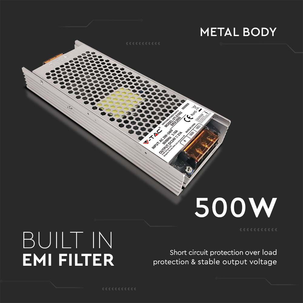 500W Zasilacz LED / Zasilanie:24V 21A / IP20