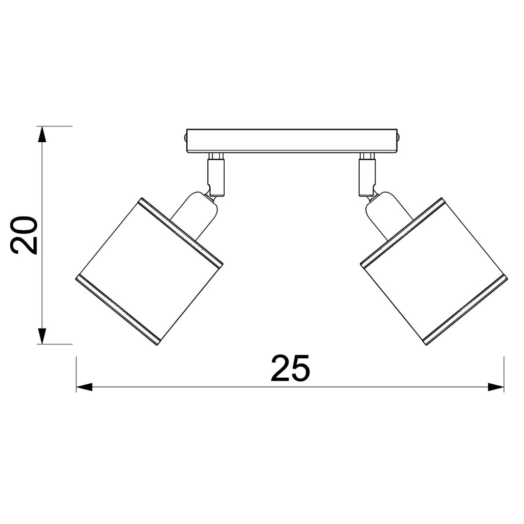 spot Rattan line bar 200 black, shade dia 100 , h 100, 2xE27