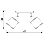 spot Rattan line bar 200 black, shade dia 100 , h 100, 2xE27