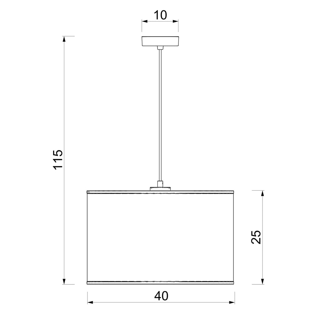 żyrandol Arden black, cylinder shade dia 400, h 250 black/gold 1xE27