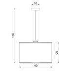 żyrandol Arden black, cylinder shade dia 400, h 250 black/gold 1xE27