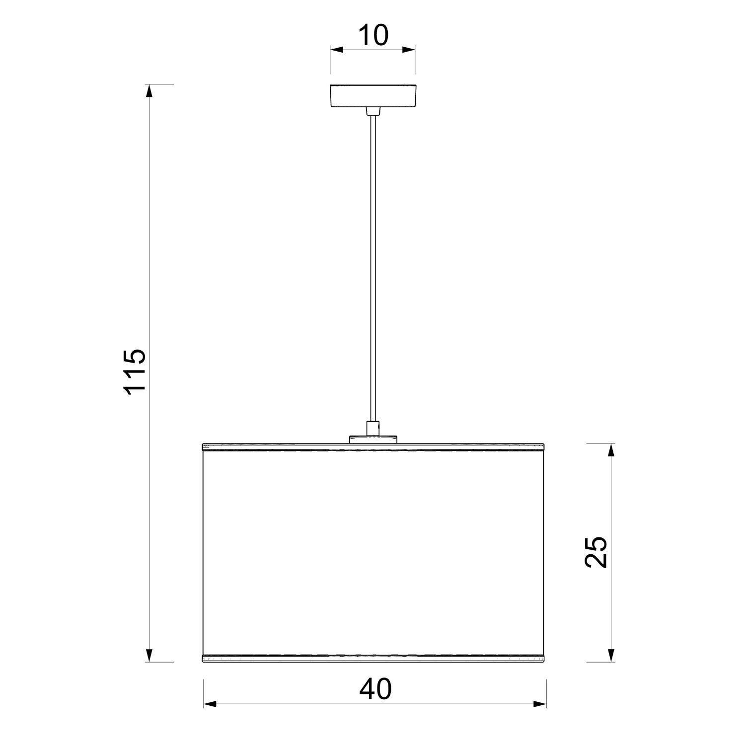żyrandol Arden black, cylinder shade dia 400, h 250 black/gold 1xE27