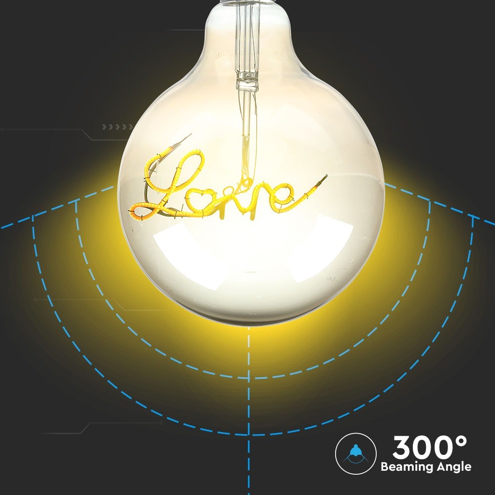 5W LED G125 Żarówka LED Filament / Klosz Bursztynowy / Barwa:2200K / Trzonek:E27