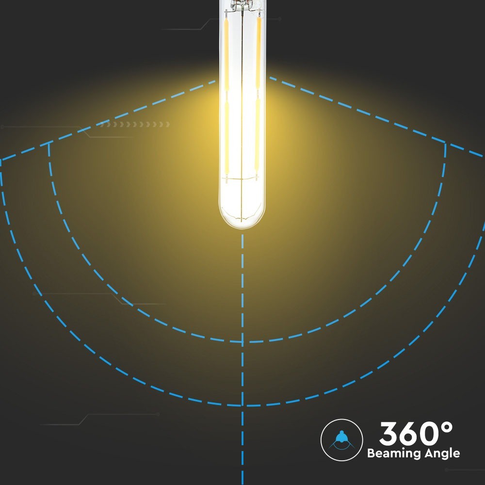 4W LED T20 Żarówka LED Filament / Klosz Przezroczysty / Barwa:6000K / Trzonek:E14