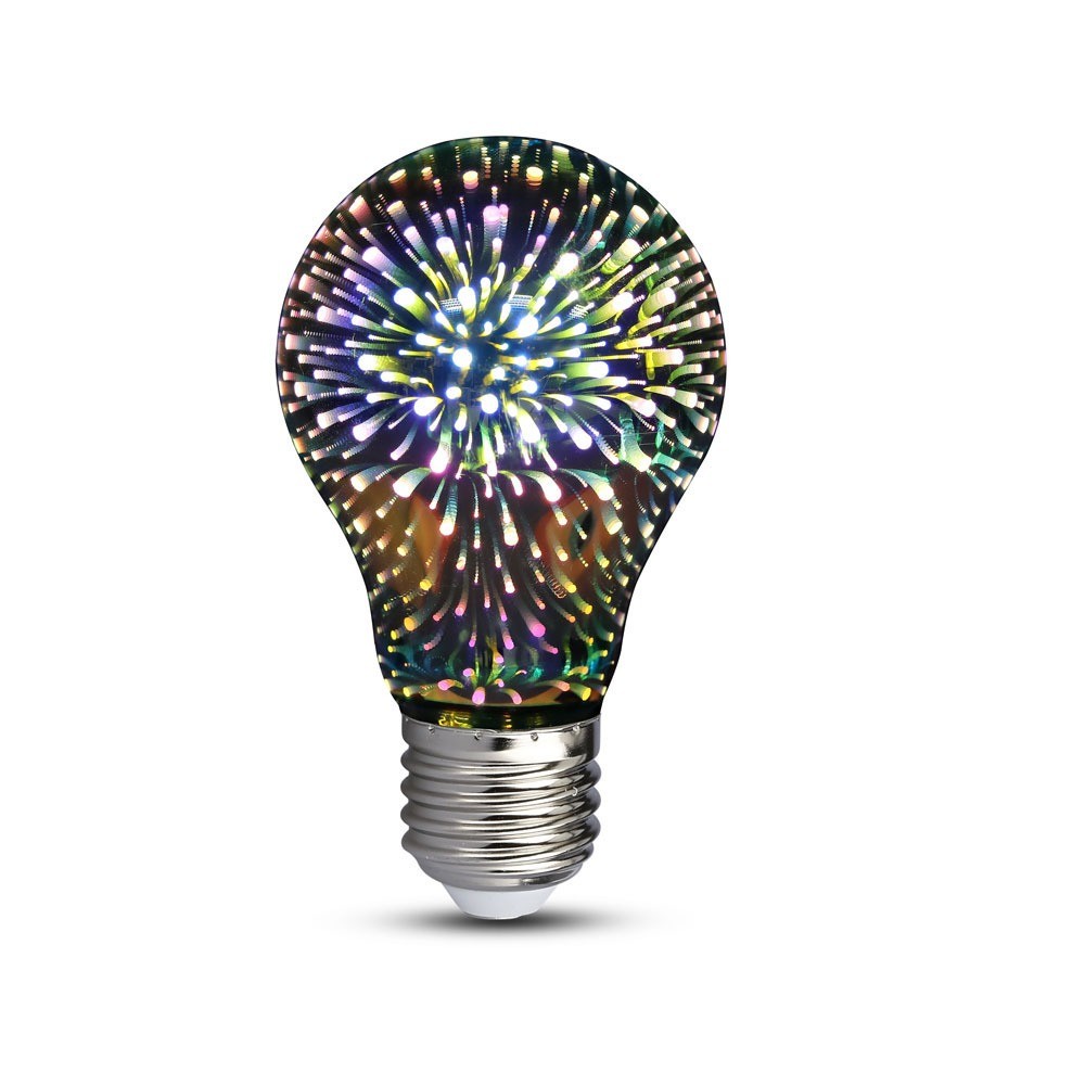 3W A60 Żarówka LED Filament 3D / Barwa:3000K / Trzonek:E27