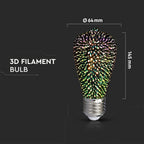 3W ST64 Żarówka LED Filament 3D / Barwa:3000K / Trzonek:E27