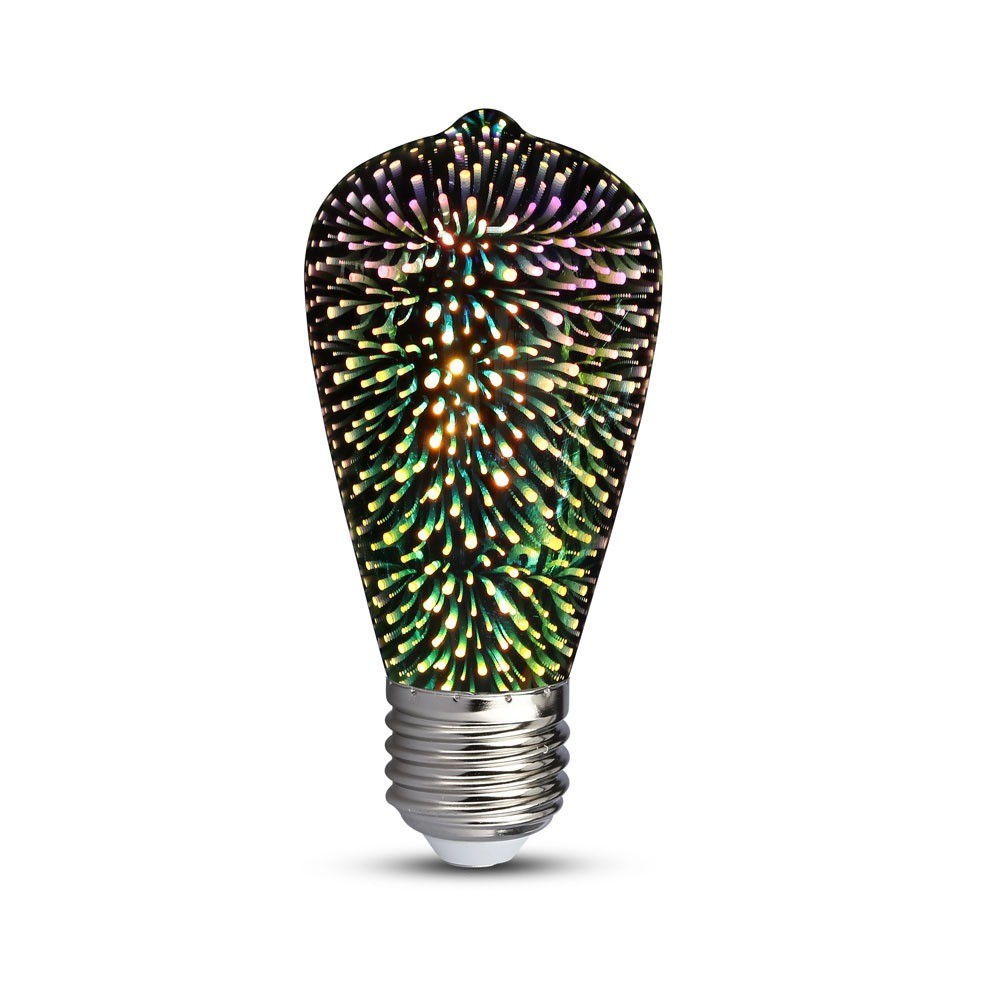 3W ST64 Żarówka LED Filament 3D / Barwa:3000K / Trzonek:E27