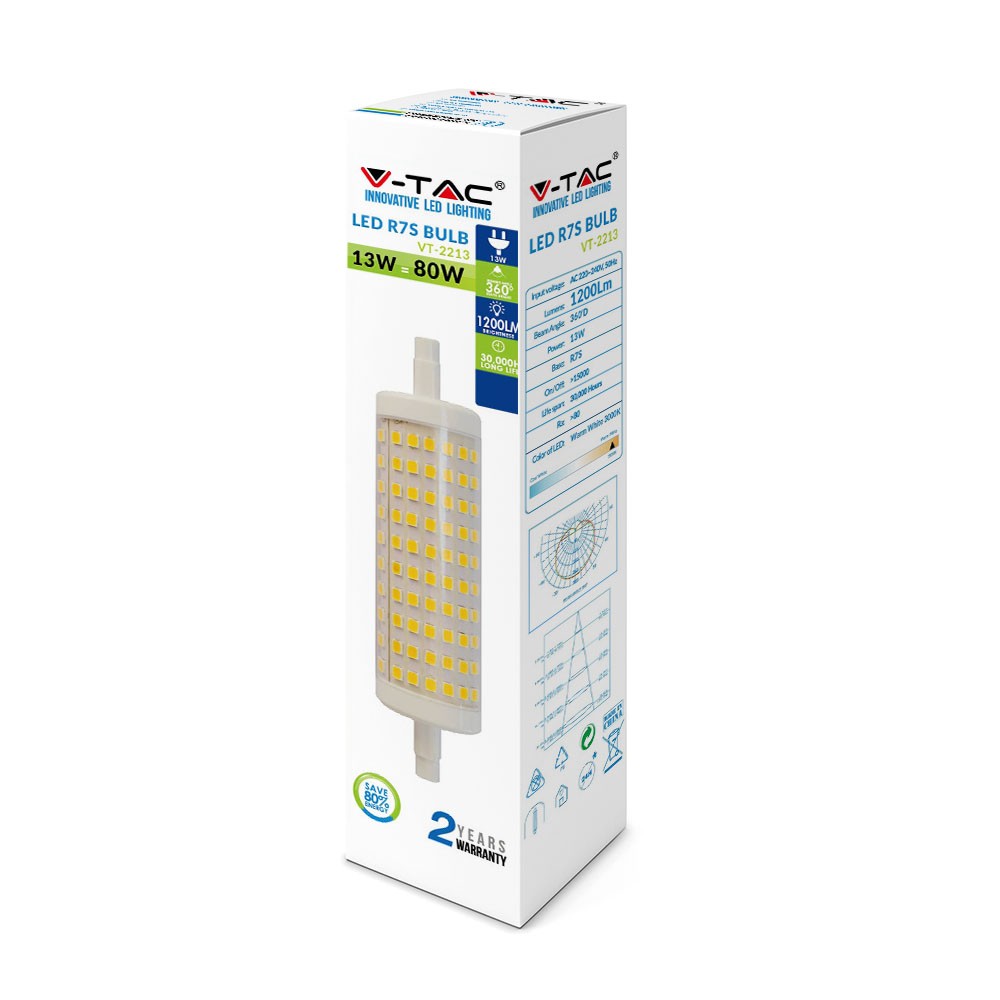 13W R7S Żarówka LED / Barwa:6400K