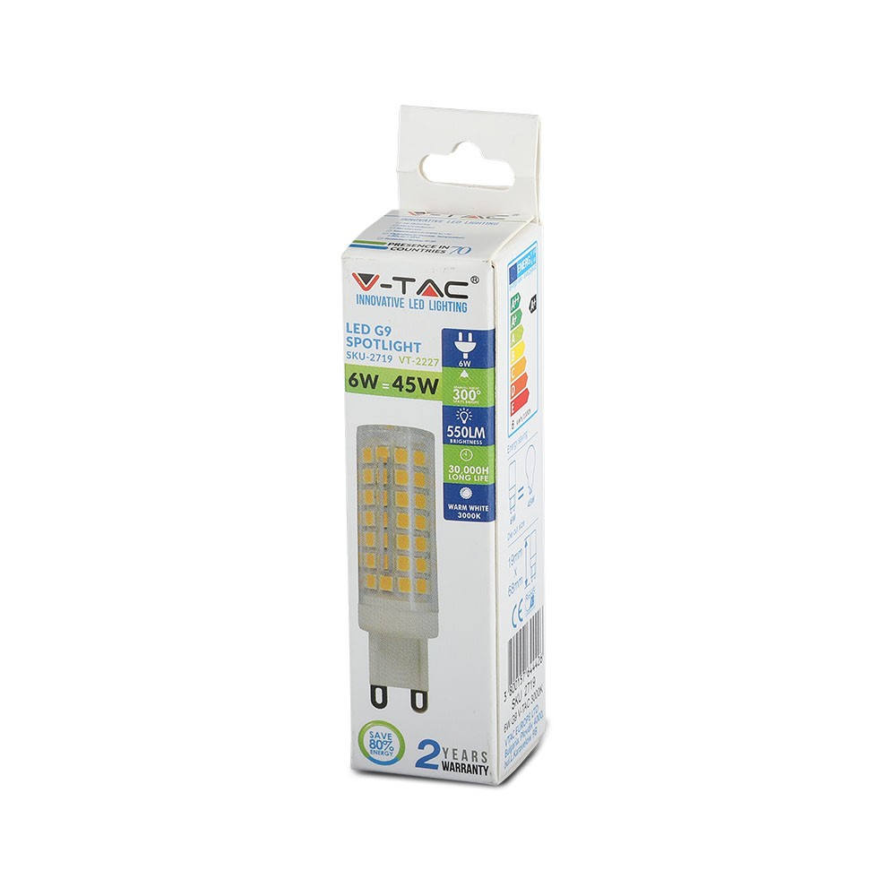 6W GU10 Żarówka LED / Barwa:4000K / Trzonek:G9
