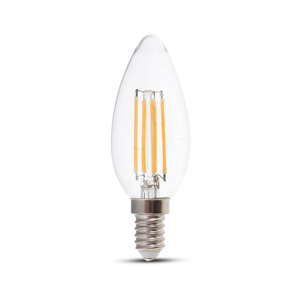 4W C35 Żarówka LED Filament / Klosz Transparentny / Chip SAMSUNG / Barwa:2700K / Ściemniana / Trzonek:E14