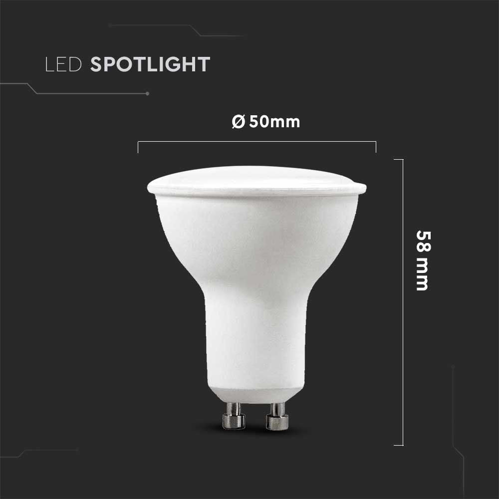 5W GU10 Żarówka LED / Barwa:6400K / Trzonek:GU10 / Kąt 110' / Opakowanie: 6szt.