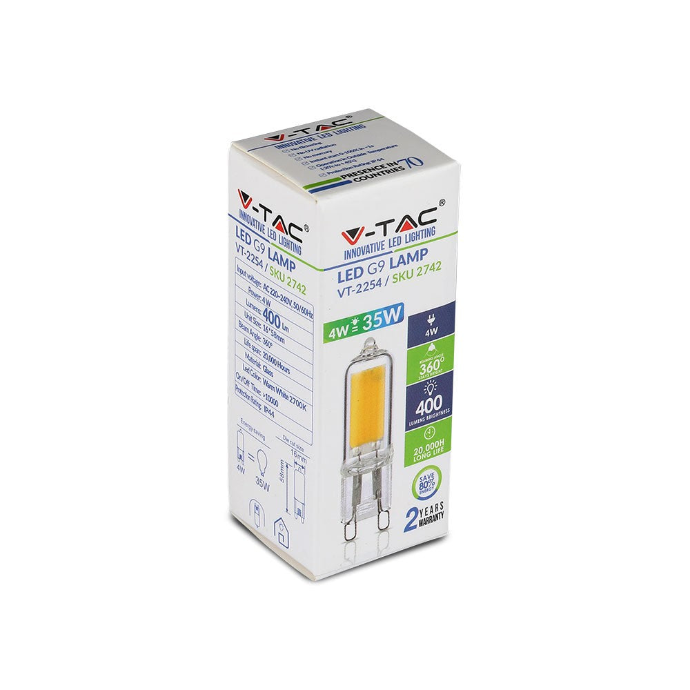 4W G9 Żarówka LED/ Barwa:2700K / Trzonek:G9