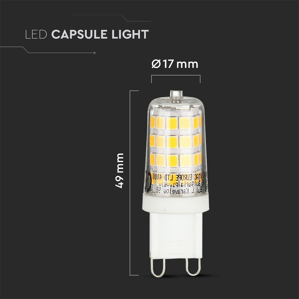 3W G9 Żarówka LED / Barwa:6400K / Trzonek:G9 / Opakowanie: 6szt.