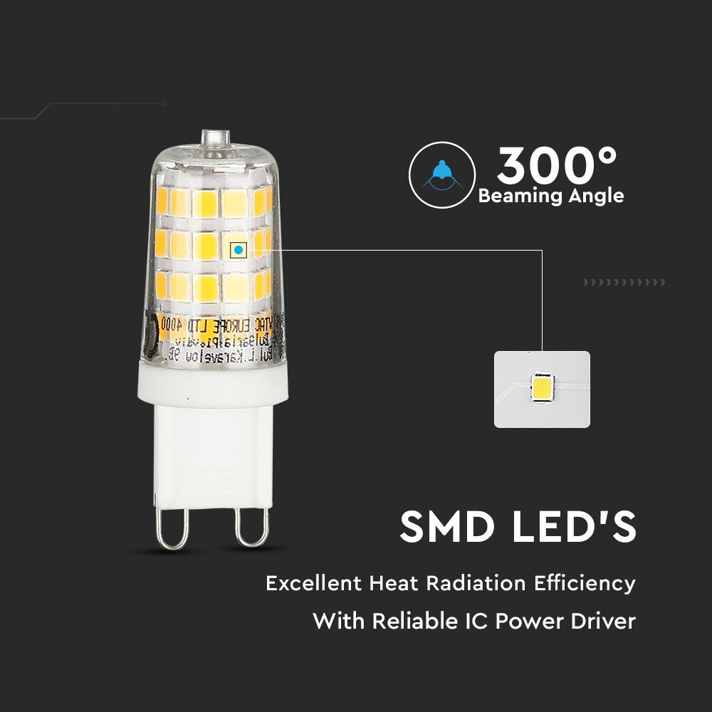 3W G9 Żarówka LED / Barwa:4000K / Trzonek:G9 / Opakowanie: 6szt.