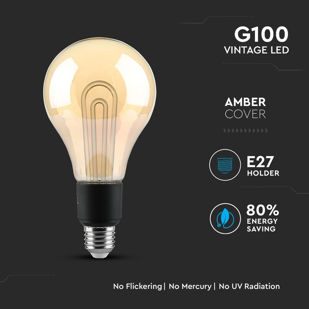 5W G100 Żarówka LED Vintge / Barwa:2200K / Trzonek:E27