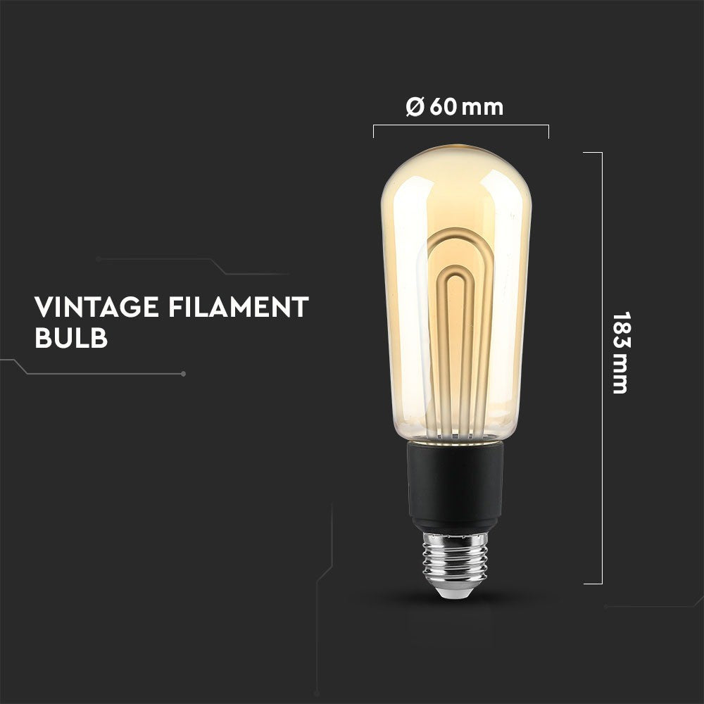 5W T60 Żarówka LED Vintge / Barwa:2200K / Trzonek:E27