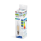 4W CF37 Żarówka LED Filament / Klosz Transparentny / Chip SAMSUNG / Barwa:2700K / Trzonek:E14