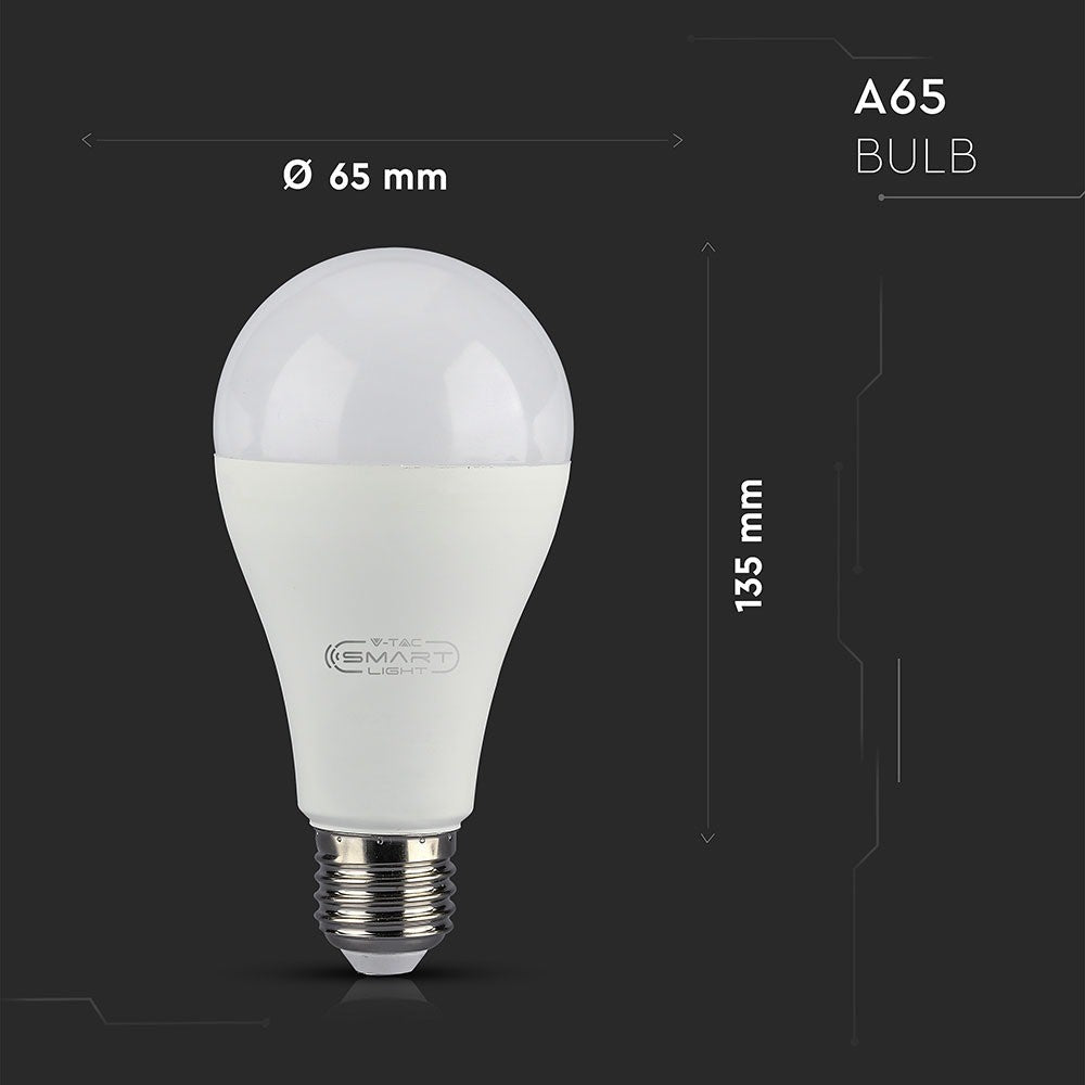 15W A65 Żarówka LED Kompatybilna z Amazon Alexa i Google Home / Barwa: RGB+WW+CW / Trzonek:E27