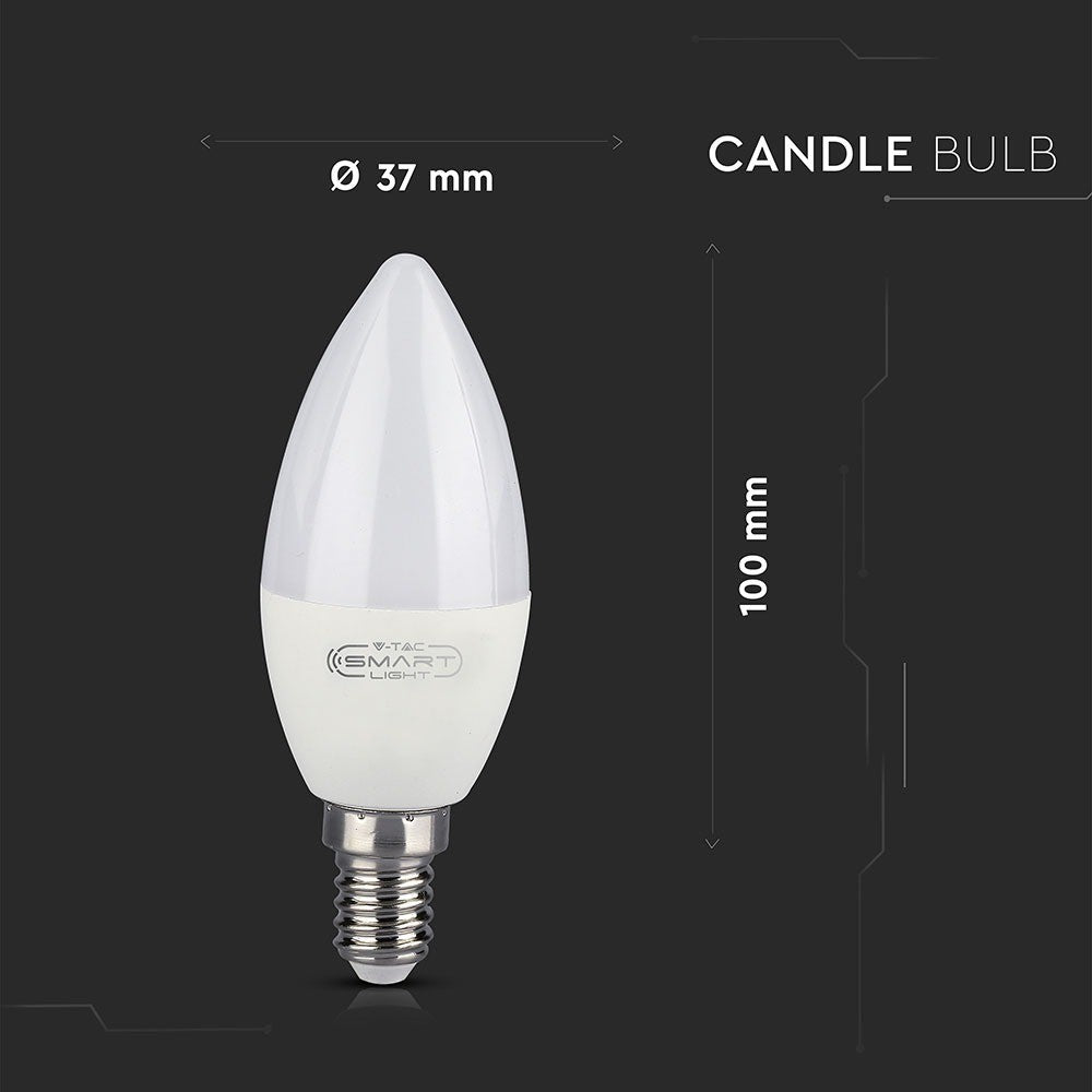 5W C35 Żarówka LED Kompatybilna z Amazon Alexa i Google Home / Barwa: RGB+WW-CW / Trzonek:E14