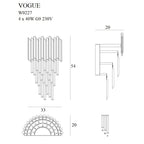 Maxlight Kinkiet Vogue - Metal + szkło - Złoty W0227