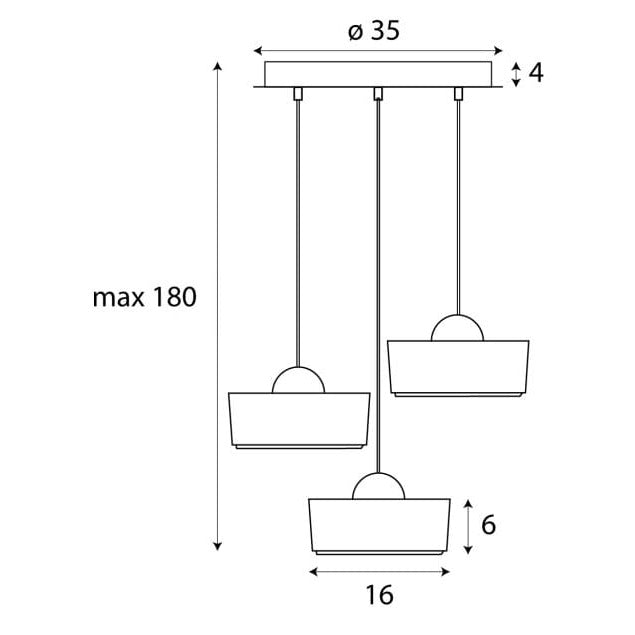 Maxlight Lampa wisząca Lipari III - Aluminium + akryl - Biały + złoty szczotkowany P0543