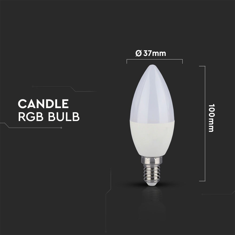 3.5W C35 Żarówka LED sterowana pilotem / Barwa:RGB+4000K / Ściemniana / Trzonek:E14