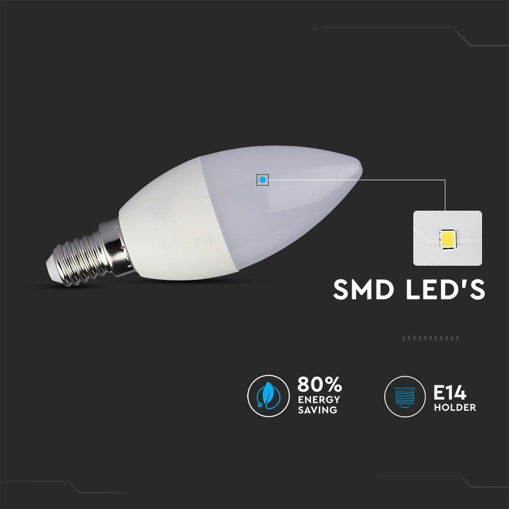3.5W C35 Żarówka LED sterowana pilotem / Barwa:RGB+3000K / Ściemniana / Trzonek:E14