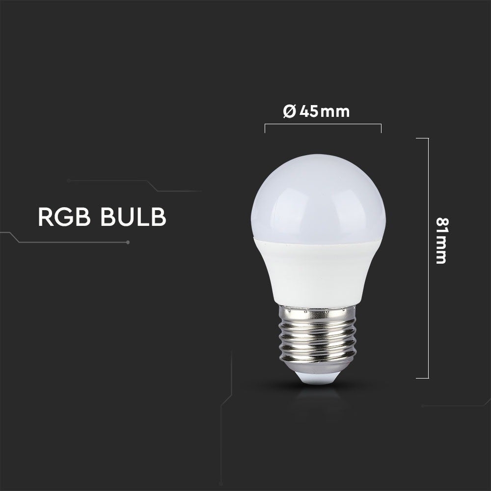 3.5W G45 Żarówka LED sterowana pilotem / Barwa:RGB+6400K / Trzonek:E27